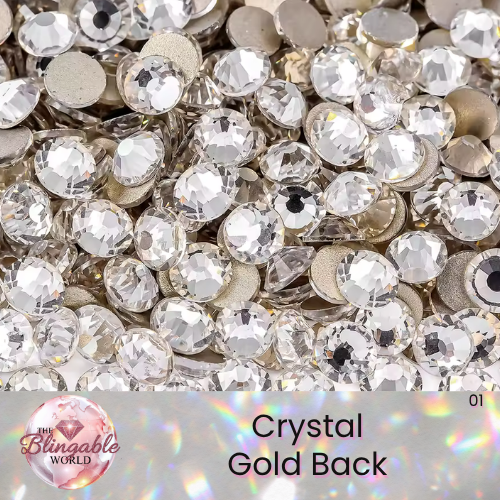 Crystal - Gold Back Glass Flatback Rhinestone