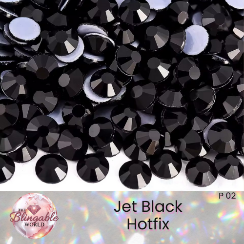 Jet Black - Hotfix Glass Flatback Rhinestone