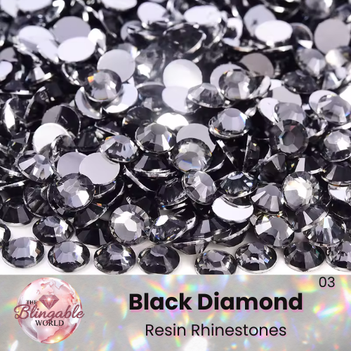 Black Diamond - Resin Flatback Rhinestone