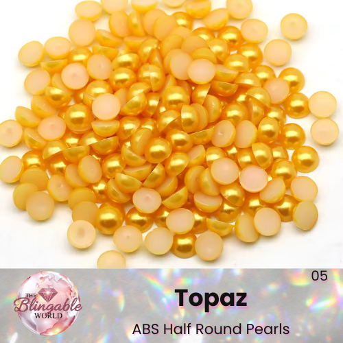 Topaz - Half Round Pearls