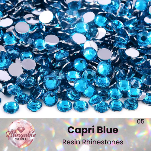 Capri Blue - Resin Flatback Rhinestone
