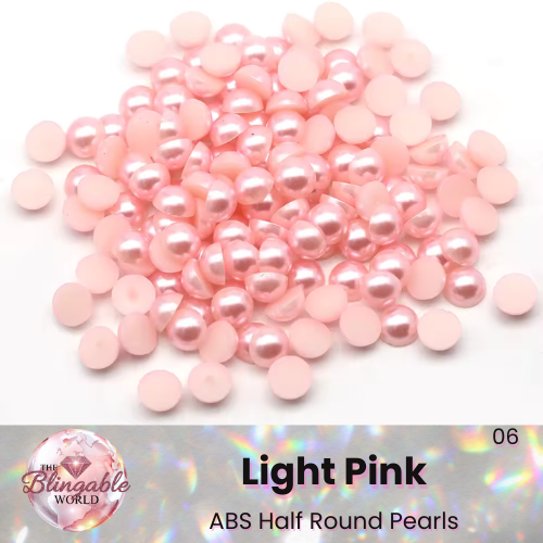 Light Pink - Half Round Pearls