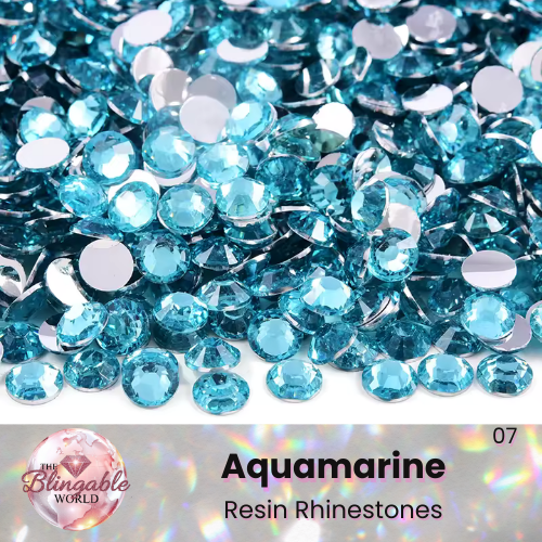 Aquamarine - Resin Flatback Rhinestone