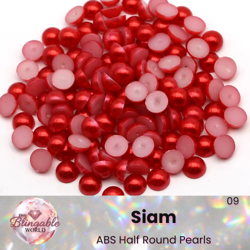 Siam - Half Round Pearls
