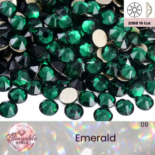 Emerald - 2088 Glass Flatback Rhinestone