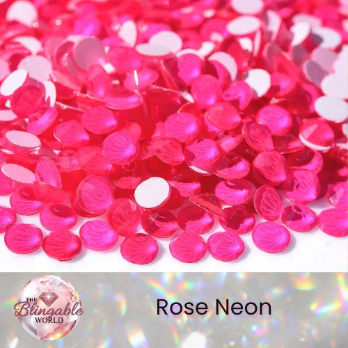 Rose Neon - Glass Flatback Rhinestone