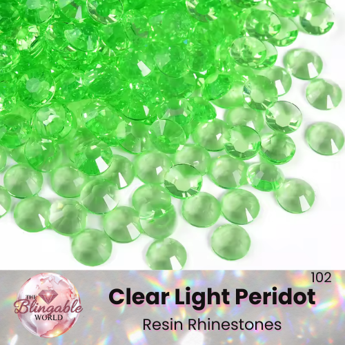 Clear Light Peridot - Resin Flatback Rhinestone