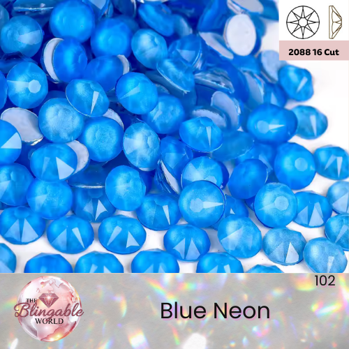 Blue Neon - 2088 Glass Flatback Rhinestone