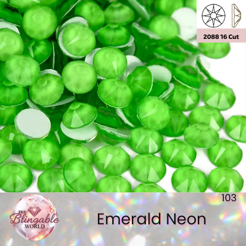 Emerald Neon - 2088 Glass Flatback Rhinestone