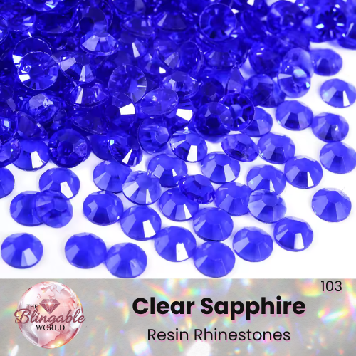 Clear Sapphire - Resin Flatback Rhinestone