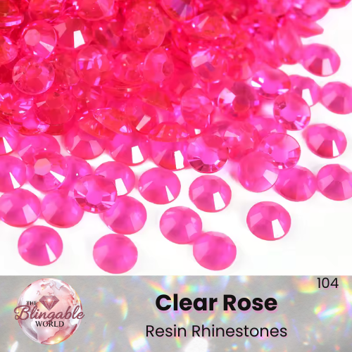 Clear Rose - Resin Flatback Rhinestone