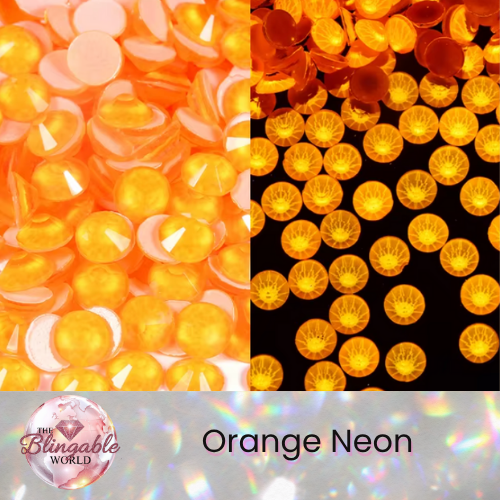 Orange Neon - Glass Flatback Rhinestone