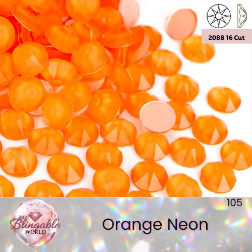 Orange Neon - 2088 Glass Flatback Rhinestone