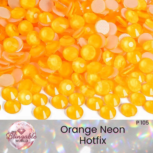 Orange Neon - Hotfix Glass Flatback Rhinestone