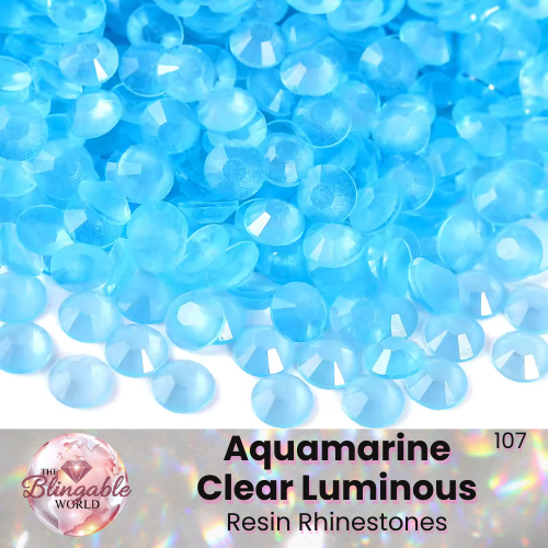 Aquamarine Clear Luminous - Resin Flatback Rhinestone