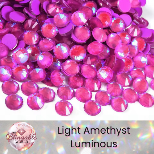 Light Amethyst Luminous - Glass Flatback Rhinestone