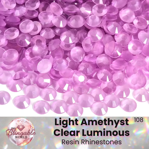 Light Amethyst Clear Luminous - Resin Flatback Rhinestone
