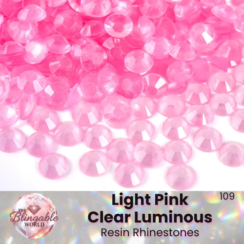 Light Pink Clear Luminous - Resin Flatback Rhinestone