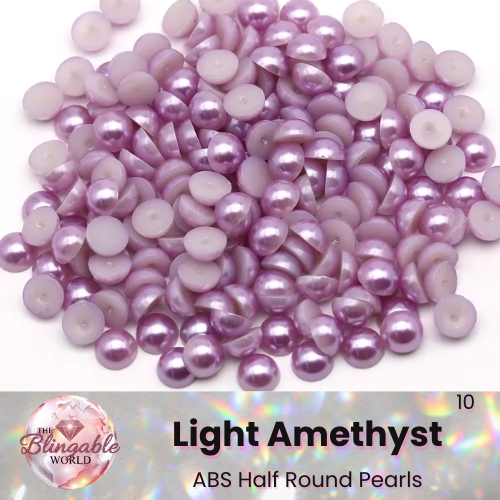 Light Amethyst - Half Round Pearls