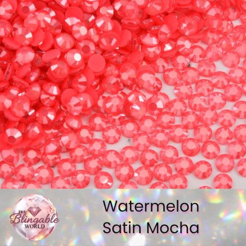 Watermelon Satin Mocha - Glass Flatback Rhinestone