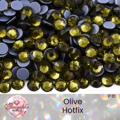 Olive - Hotfix Glass Flatback Rhinestone