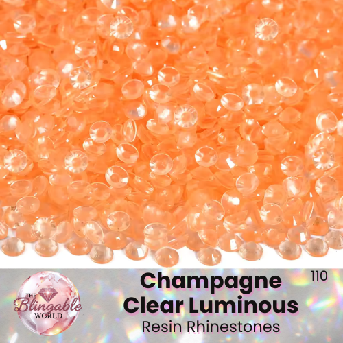 Champagne Clear Luminous - Resin Flatback Rhinestone