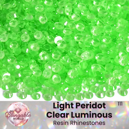 Light Peridot Clear Luminous - Resin Flatback Rhinestone