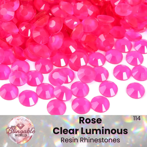 Rose Clear Luminous - Resin Flatback Rhinestone