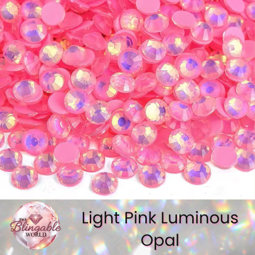 Light Pink Luminous Opal - Glass Flatback Rhinestone