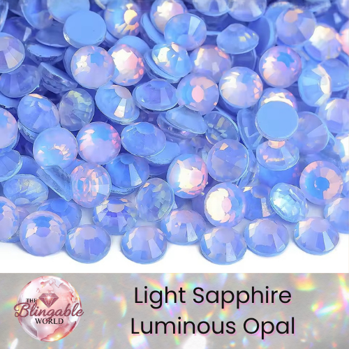 Light Sapphire Luminous Opal - Glass Flatback Rhinestone