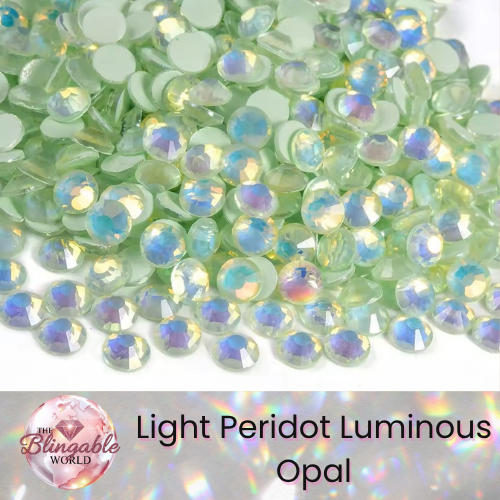 Light Peridot Luminous Opal - Glass Flatback Rhinestone