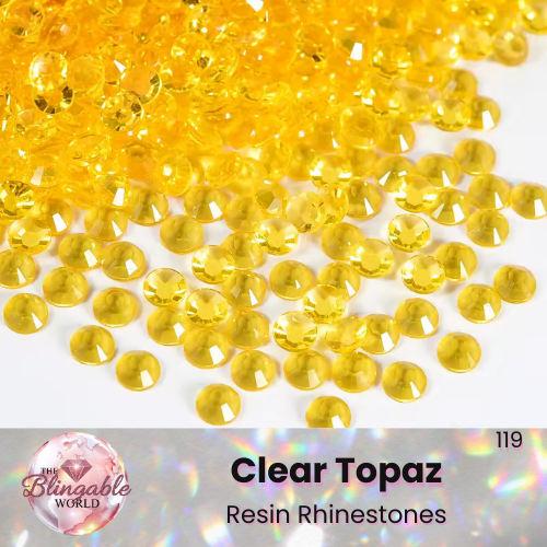 Clear Topaz - Resin Flatback Rhinestone