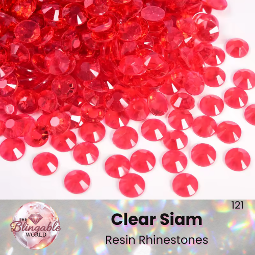 Clear Siam - Resin Flatback Rhinestone