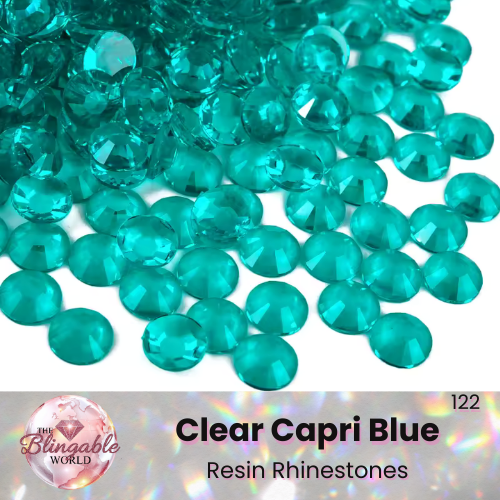 Clear Capri Blue - Resin Flatback Rhinestone