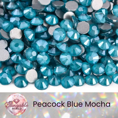 Peacock Mocha - Glass Flatback Rhinestone