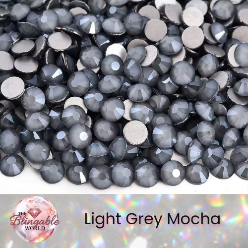 Light Grey Mocha - Glass Flatback Rhinestone