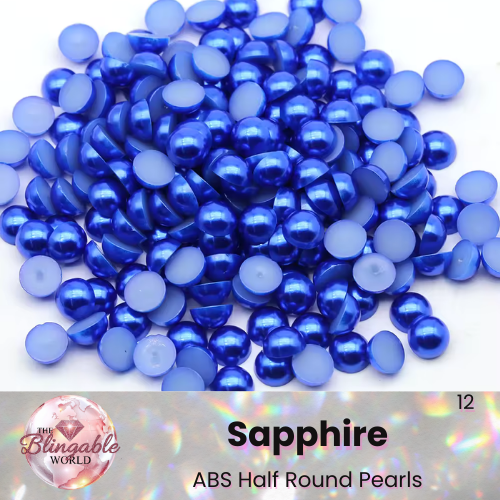Sapphire - Half Round Pearls