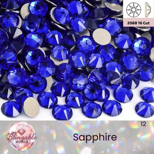 Sapphire - 2088 Glass Flatback Rhinestone