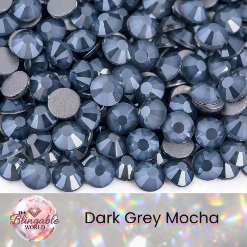 Dark Grey Mocha - Glass Flatback Rhinestone