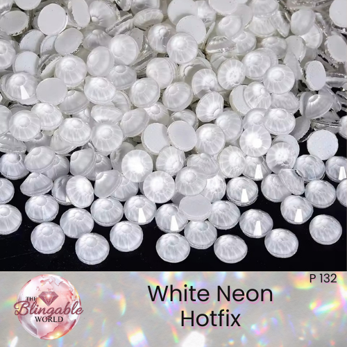 White Neon - Hotfix Glass Flatback Rhinestone
