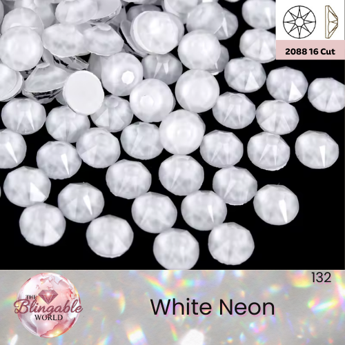 White Neon - 2088 Glass Flatback Rhinestone