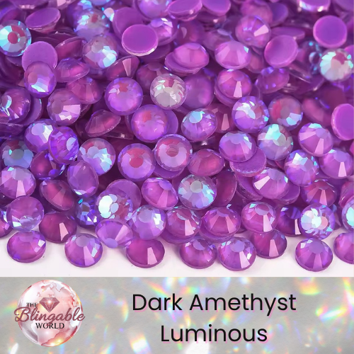 Dark Amethyst Luminous - Glass Flatback Rhinestone