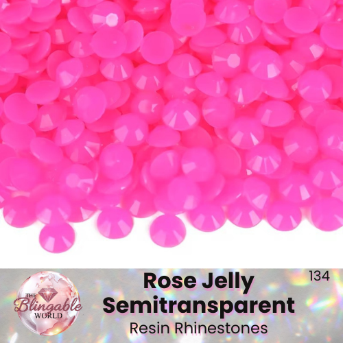 Rose Jelly Semitransparent - Resin Flatback Rhinestone