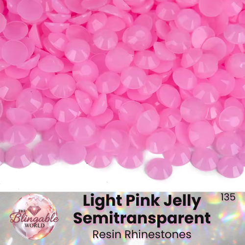 Light Pink Jelly Semitransparent - Resin Flatback Rhinestone