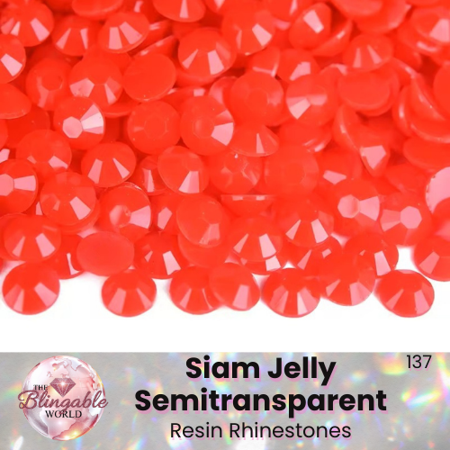 Siam Jelly Semitransparent - Resin Flatback Rhinestone