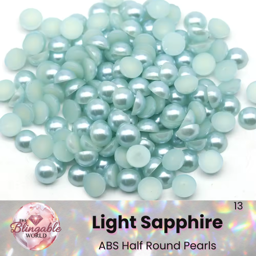 Light Sapphire - Half Round Pearls