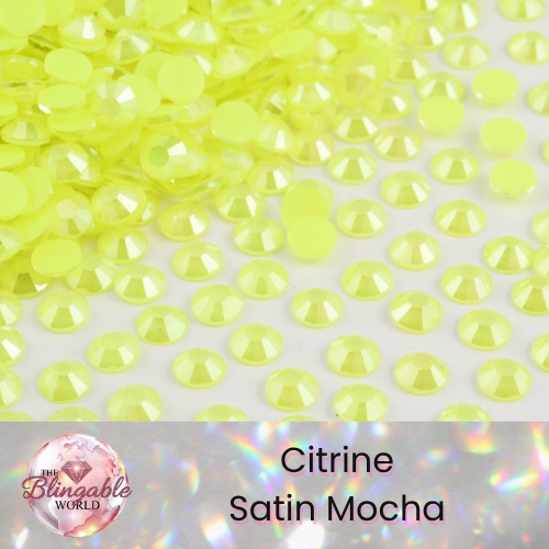 Citrine Satin Mocha - Glass Flatback Rhinestone
