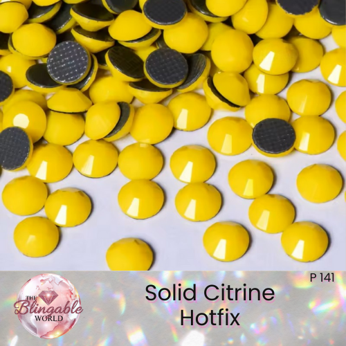 Solid Citrine - Hotfix Glass Flatback Rhinestone