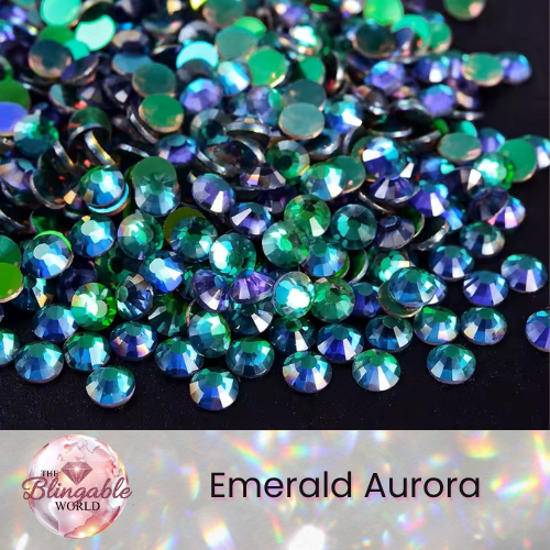 Emerald Aurora - Glass Flatback Rhinestone