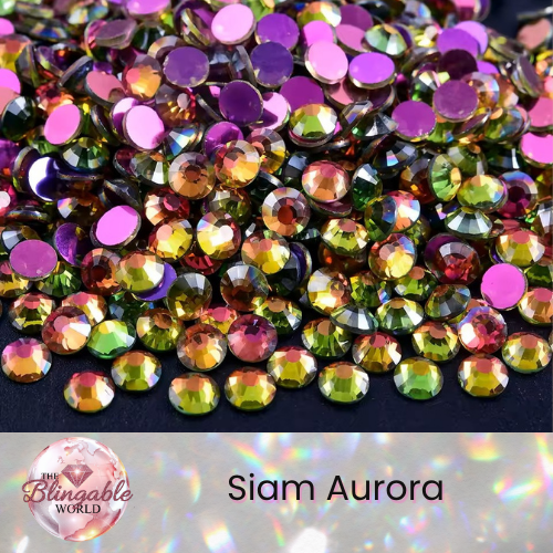 Siam Aurora - Glass Flatback Rhinestone